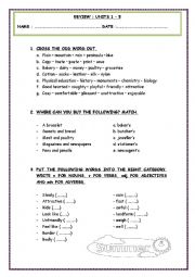 English Worksheet: final review