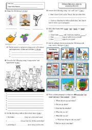 English Worksheet: test for beginners-