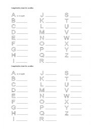 English Worksheet: alphabet race