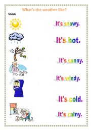 English Worksheet: Whats the weather like?