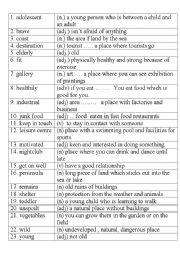English Worksheet: vocabulary work 