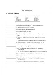 English Worksheet: Deltas Key to the Next Generation TOEFL Test Reading 4 Vocabulary Test