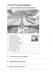 English Worksheet: Postcard