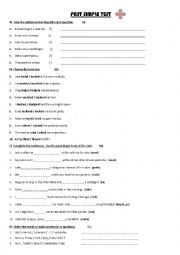 English Worksheet: simple past test