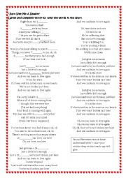 English Worksheet: SONG JUST GIVE ME A REASON BY PINK