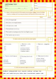 English Worksheet: listening test - My classroom (25.05.13)