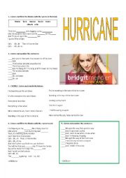 English Worksheet: HURRICANE-BRIDGIT MENDLER