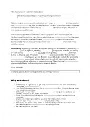 English Worksheet: volunteering