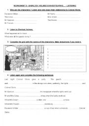 English Worksheet: MYSTRY FICTION SHERLOCK HOLMES