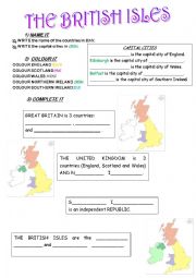 English Worksheet: British Isles Part 1