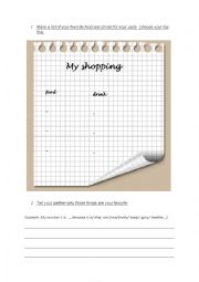 English Worksheet: Shopping list