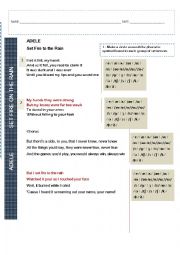 English Worksheet: Set fire on the Rain