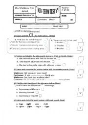 English Worksheet: MID-TERM TEST 3  GRADE 9