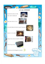 English Worksheet: Recipe CHOCOCAKE