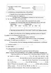 English Worksheet: exams