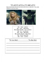 English Worksheet: The good and Bad Witches