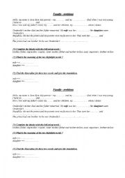 English Worksheet: Jane Eyres family