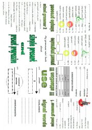 English Worksheet: Mini book: simple present and/or present progressive 