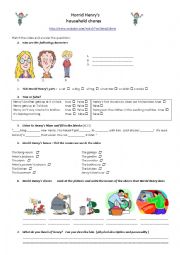 English Worksheet: Horrid Henrys household chores