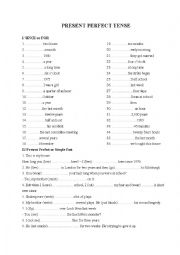 English Worksheet: Present Perfect Tense