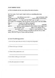 English Worksheet: PAST SIMPLE TEST