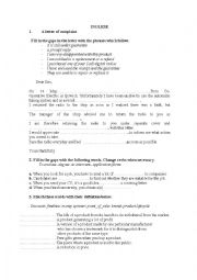 English Worksheet: letter of complaint
