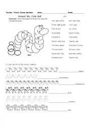 English Worksheet: funny numbers