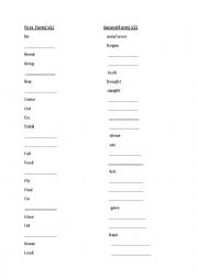 English Worksheet: irregular verbs quiz