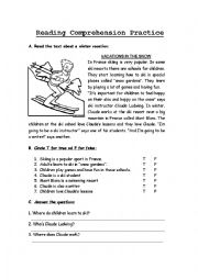 English Worksheet: Vacations