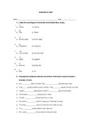 English Worksheet: Diagnostic test