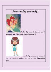 English Worksheet: Introducing yourself!