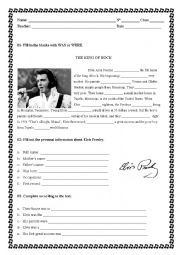 English Worksheet: Elvis Presley