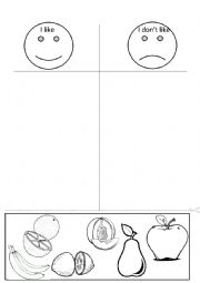 English Worksheet: food- I like ,I dont like