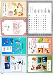 English Worksheet: Animals Minibook