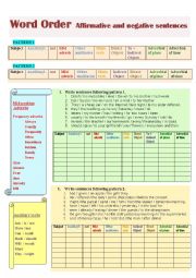 English Worksheet: Sentence word order