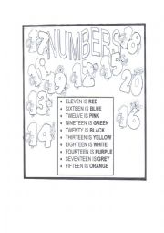 English Worksheet: numbers