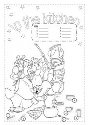 English Worksheet: In the kitchen