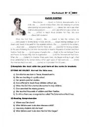 English Worksheet: Clara Barton