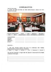 English Worksheet: COMPARATIVES