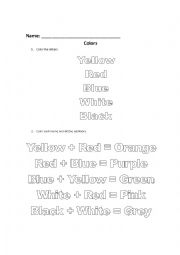 English Worksheet: Colors