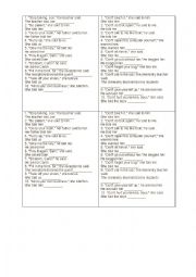 English Worksheet: Grammar Reported Speech  Imperative Mood