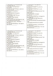 English Worksheet: Grammar Reported Speech  Imperative Mood