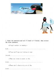 Pingu has an idea (Episode 63) DVD worksheet