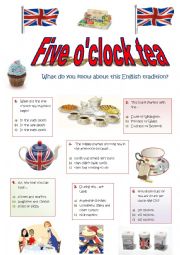 English Worksheet: ANYONE FOR TEA? - a quiz on 