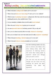 English Worksheet: Adjectives +ed or ing   interactive Student B
