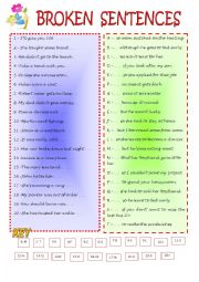 English Worksheet: BROKEN SENTENCES