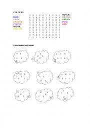 English Worksheet: colours