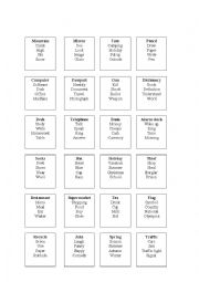 English Worksheet: Taboo game