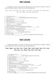 English Worksheet: Body Idioms