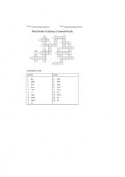 English Worksheet: Grade 3 crossword printable